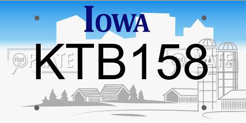 KTB158 Iowa License Plate