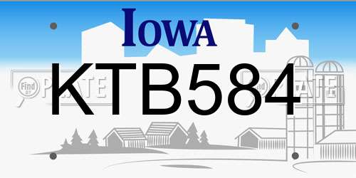 KTB584 Iowa License Plate
