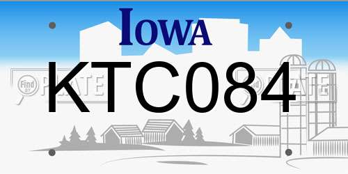 KTC084 Iowa License Plate