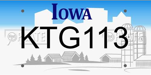 KTG113 Iowa License Plate