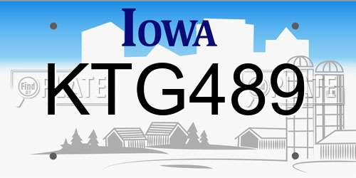 KTG489 Iowa License Plate