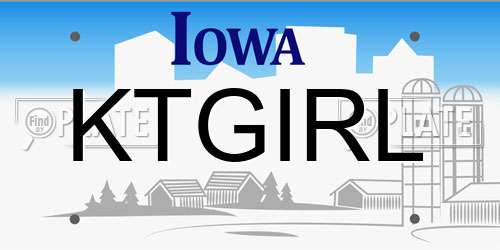 KTGIRL Iowa License Plate
