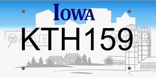 KTH159 Iowa License Plate