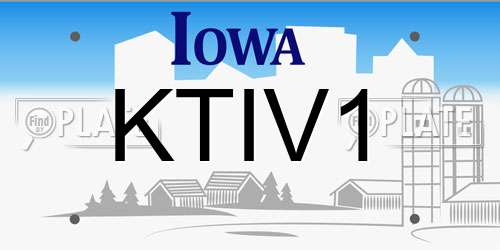 KTIV1 Iowa License Plate
