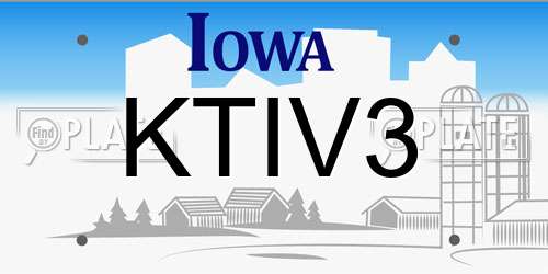 KTIV3 Iowa License Plate