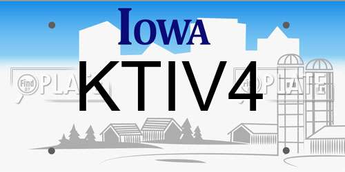 KTIV4 Iowa License Plate