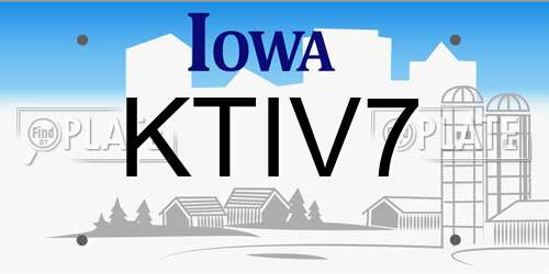 KTIV7 Iowa License Plate