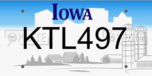 KTL497 Iowa License Plate