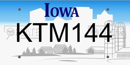 KTM144 Iowa License Plate