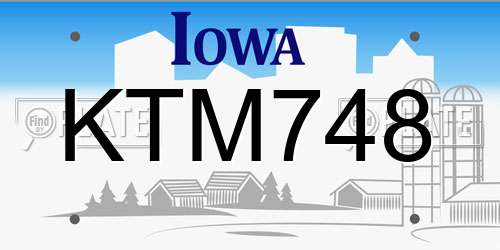 KTM748 Iowa License Plate