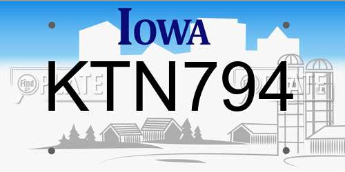 KTN794 Iowa License Plate