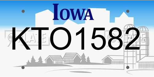 KTO1582 Iowa License Plate