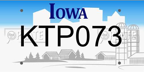KTP073 Iowa License Plate