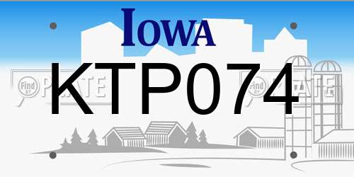 KTP074 Iowa License Plate