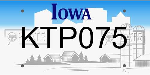 KTP075 Iowa License Plate