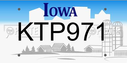 KTP971 Iowa License Plate
