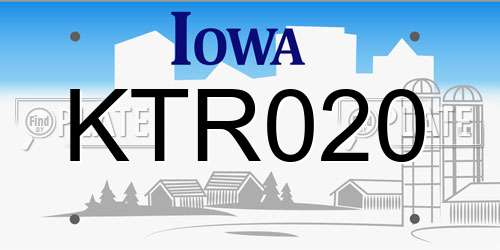 KTR020 Iowa License Plate