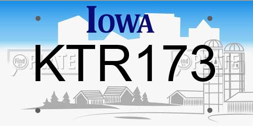 KTR173 Iowa License Plate