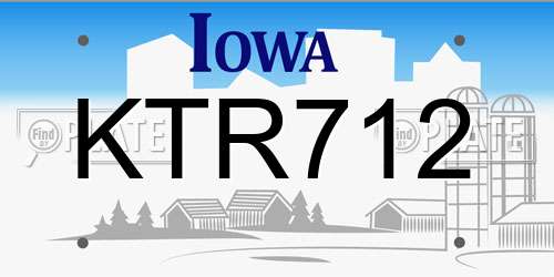 KTR712 Iowa License Plate