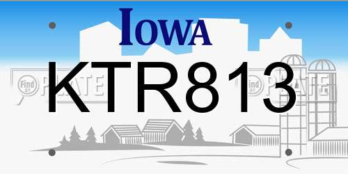 KTR813 Iowa License Plate