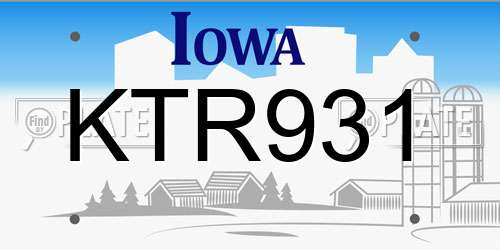KTR931 Iowa License Plate