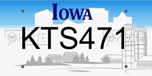 KTS471 Iowa License Plate