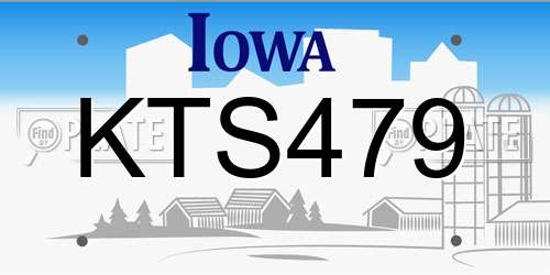 KTS479 Iowa License Plate
