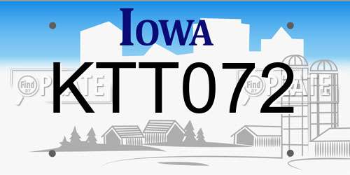 KTT072 Iowa License Plate