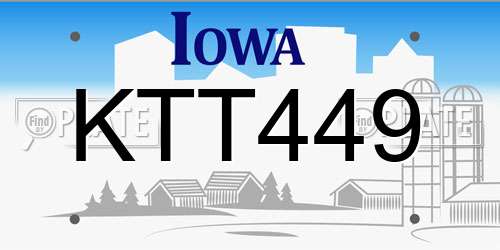 KTT449 Iowa License Plate