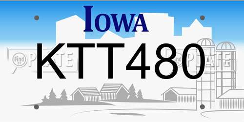 KTT480 Iowa License Plate