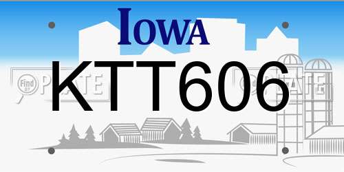 KTT606 Iowa License Plate