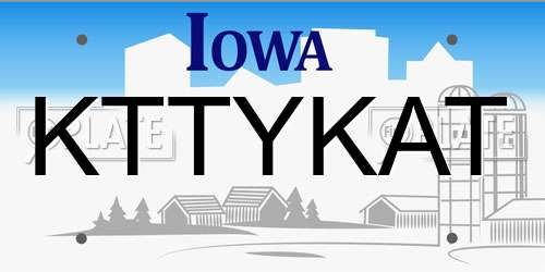 KTTYKAT Iowa License Plate