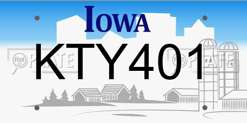 KTY401 Iowa License Plate