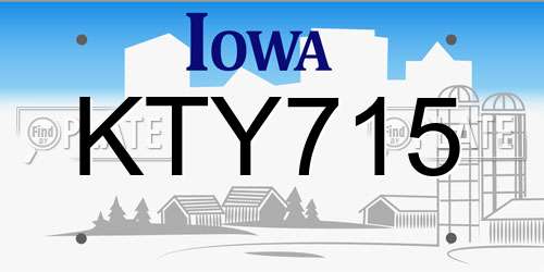 KTY715 Iowa License Plate