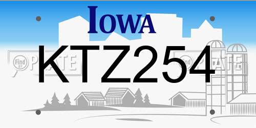 KTZ254 Iowa License Plate