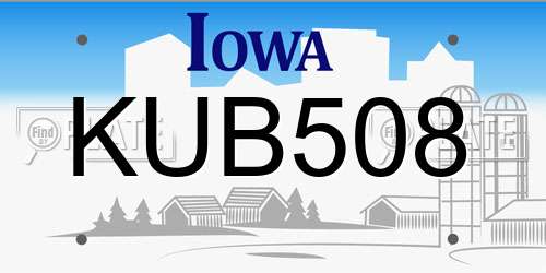 KUB508 Iowa License Plate