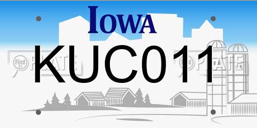 KUC011 Iowa License Plate