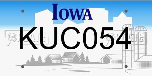 KUC054 Iowa License Plate