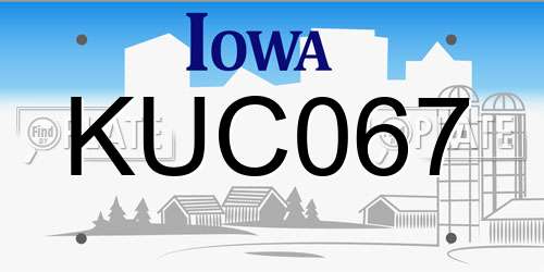 KUC067 Iowa License Plate