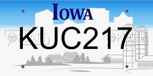 KUC217 Iowa License Plate