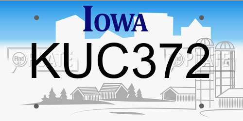 KUC372 Iowa License Plate