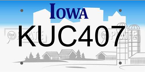 KUC407 Iowa License Plate