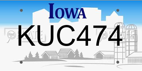 KUC474 Iowa License Plate