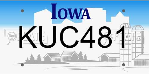 KUC481 Iowa License Plate