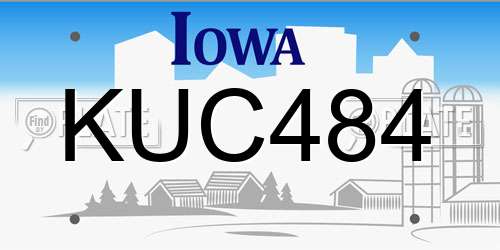 KUC484 Iowa License Plate