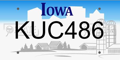 KUC486 Iowa License Plate