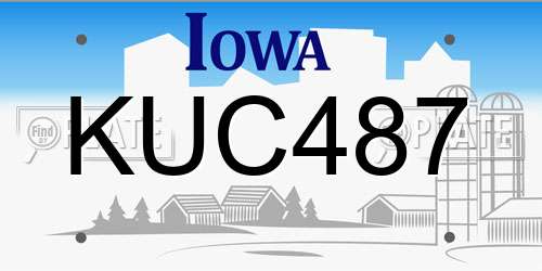 KUC487 Iowa License Plate