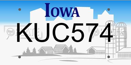 KUC574 Iowa License Plate