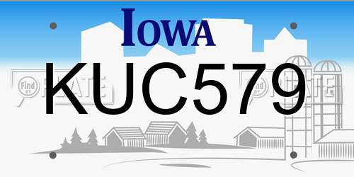 KUC579 Iowa License Plate