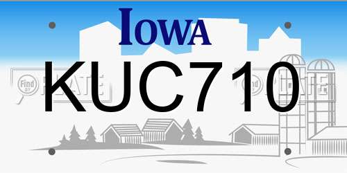 KUC710 Iowa License Plate